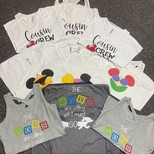 Brand new matching shirts for Walt Disney World trip for girls